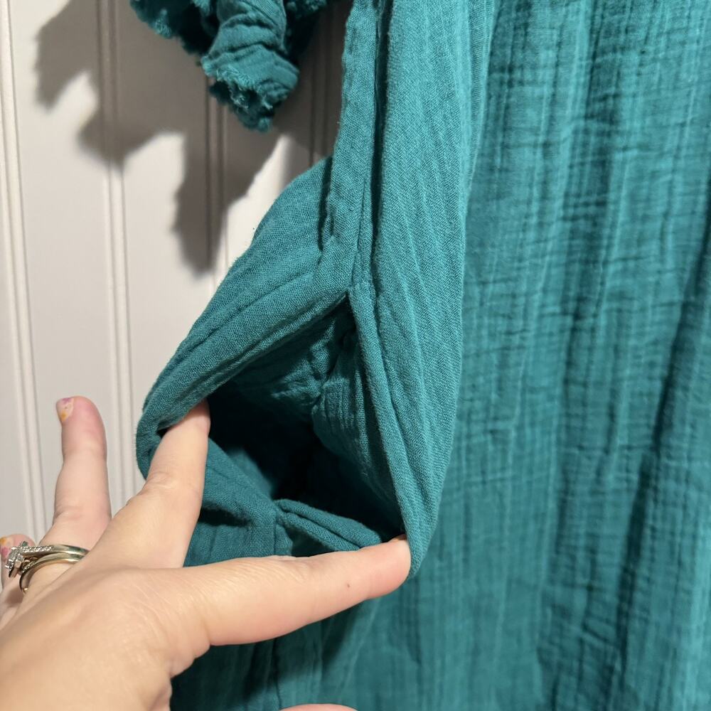 Natural Life Sienna Teal Cotton Gauzy Dress Size L/XL - Picture 5 of 9